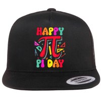 Happy Pi Day 3.14 Pi Number Math Teacher Girl Flat Bill Trucker Hat