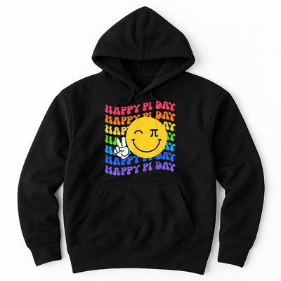 Happy Pi Day Groovy 3.14 Pi Number Teacher Girl Hoodie