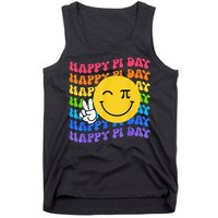 Happy Pi Day Groovy 3.14 Pi Number Teacher Girl Tank Top