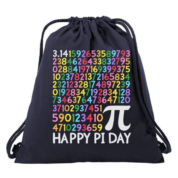 Happy Pi Day Retro Teacher Math Mathematics Student Drawstring Bag