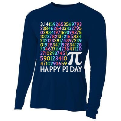 Happy Pi Day Retro Teacher Math Mathematics Student Cooling Performance Long Sleeve Crew