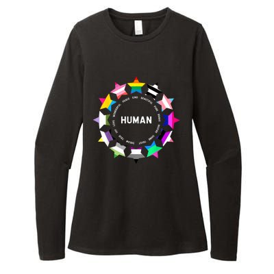 Human Pride Design Human LGBTQ Flag Womens CVC Long Sleeve Shirt