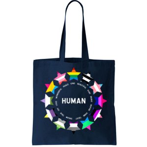 Human Pride Design Human LGBTQ Flag Tote Bag