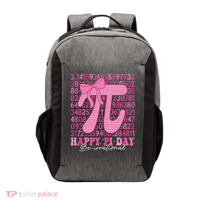 Happy Pi Day Be Irrational Bow Math Teacher Women Pi Gift Vector Backpack