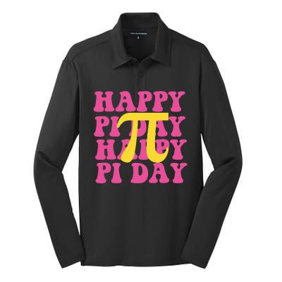 Happy Pi Day Vintage Silk Touch Performance Long Sleeve Polo