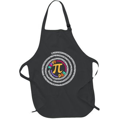 Happy Pi Day 3.14 Mathematic Math Teacher Gift Spiral Pi Day Full-Length Apron With Pockets