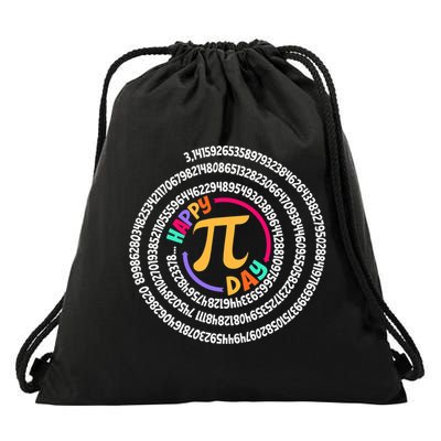 Happy Pi Day 3.14 Mathematic Math Teacher Gift Spiral Pi Day Drawstring Bag