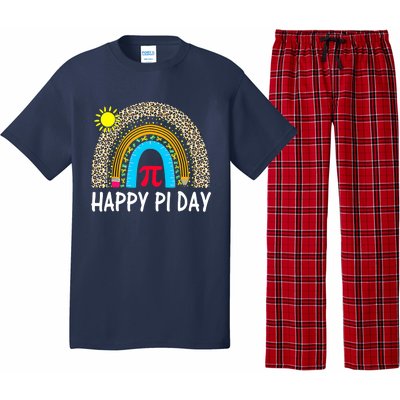 Happy Pi Day Teacher Rainbow Leopard Pi Math Lover 3 14 Pi Pajama Set