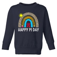 Happy Pi Day Teacher Rainbow Leopard Pi Math Lover 3 14 Pi Toddler Sweatshirt