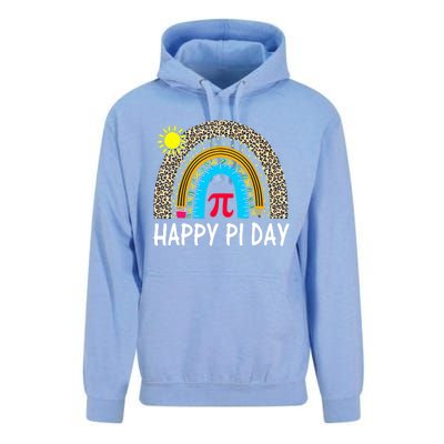 Happy Pi Day Teacher Rainbow Leopard Pi Math Lover 3 14 Pi Unisex Surf Hoodie