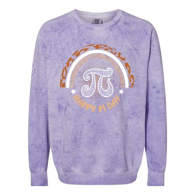 Happy Pi Day Mathematic Math Teacher Gift Leopard Rainbow Meaningful Gift Colorblast Crewneck Sweatshirt