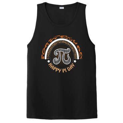 Happy Pi Day Mathematic Math Teacher Gift Leopard Rainbow Meaningful Gift PosiCharge Competitor Tank