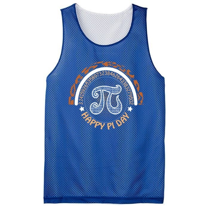 Happy Pi Day Mathematic Math Teacher Gift Leopard Rainbow Meaningful Gift Mesh Reversible Basketball Jersey Tank