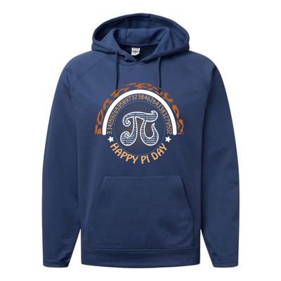 Happy Pi Day Mathematic Math Teacher Gift Leopard Rainbow Meaningful Gift Performance Fleece Hoodie