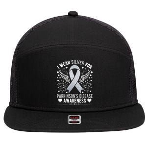 Hope Parkinson Disease Awareness 7 Panel Mesh Trucker Snapback Hat