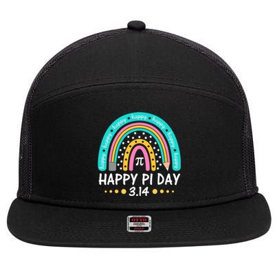 Happy Pi Day Mathematic Math Teacher Gift Rainbow Women Girl 7 Panel Mesh Trucker Snapback Hat