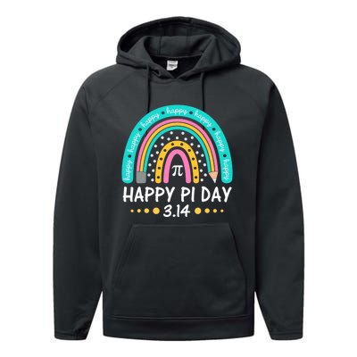 Happy Pi Day Mathematic Math Teacher Gift Rainbow Women Girl Performance Fleece Hoodie