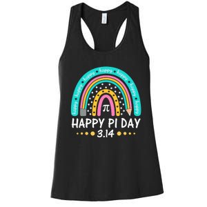 Happy Pi Day Mathematic Math Teacher Gift Rainbow Women Girl Women's Racerback Tank