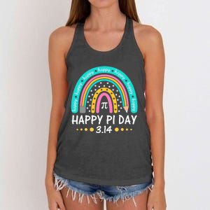 Happy Pi Day Mathematic Math Teacher Gift Rainbow Women Girl Women's Knotted Racerback Tank