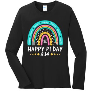 Happy Pi Day Mathematic Math Teacher Gift Rainbow Women Girl Ladies Long Sleeve Shirt