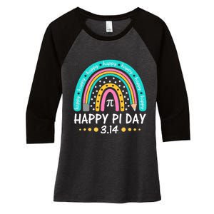 Happy Pi Day Mathematic Math Teacher Gift Rainbow Women Girl Women's Tri-Blend 3/4-Sleeve Raglan Shirt