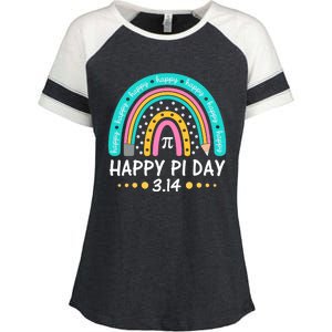 Happy Pi Day Mathematic Math Teacher Gift Rainbow Women Girl Enza Ladies Jersey Colorblock Tee