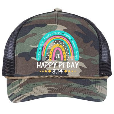 Happy Pi Day Mathematic Math Teacher Gift Rainbow Women Girl Retro Rope Trucker Hat Cap