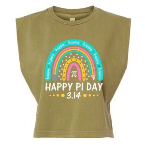 Happy Pi Day Mathematic Math Teacher Gift Rainbow Women Girl Garment-Dyed Women's Muscle Tee