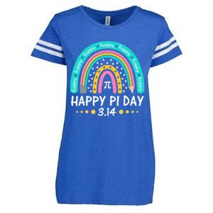 Happy Pi Day Mathematic Math Teacher Gift Rainbow Women Girl Enza Ladies Jersey Football T-Shirt