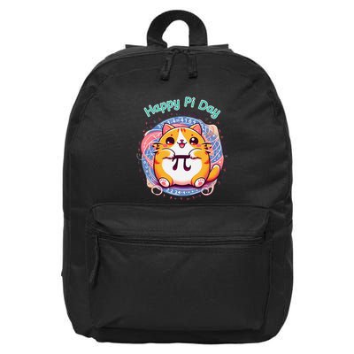 Happy Pi Day Cat Math Geek Funny Algebra Science 16 in Basic Backpack