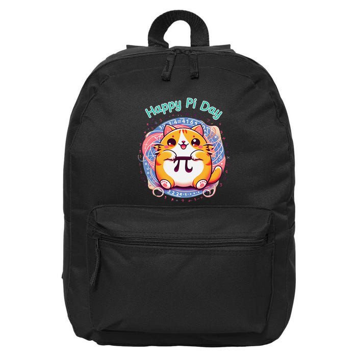 Happy Pi Day Cat Math Geek Funny Algebra Science 16 in Basic Backpack
