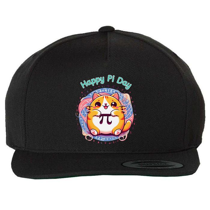 Happy Pi Day Cat Math Geek Funny Algebra Science Wool Snapback Cap