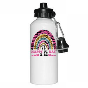 Happy PI Day Leopard Print Aluminum Water Bottle