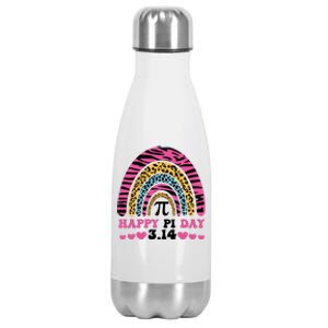 Happy PI Day Leopard Print Stainless Steel Insulated Water Bottle