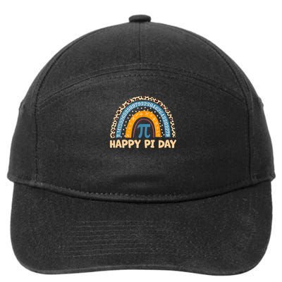 Happy Pi Day Leopard Rainbow 7-Panel Snapback Hat