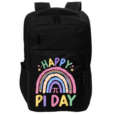 Happy Pi Day Rainbow 3.14 Pi Number Math Teacher Women  Impact Tech Backpack