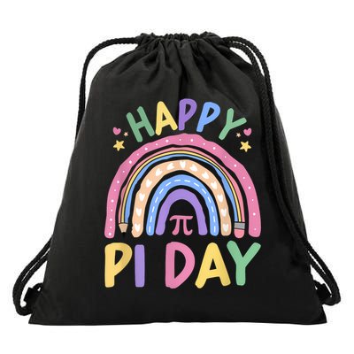 Happy Pi Day Rainbow 3.14 Pi Number Math Teacher Women  Drawstring Bag