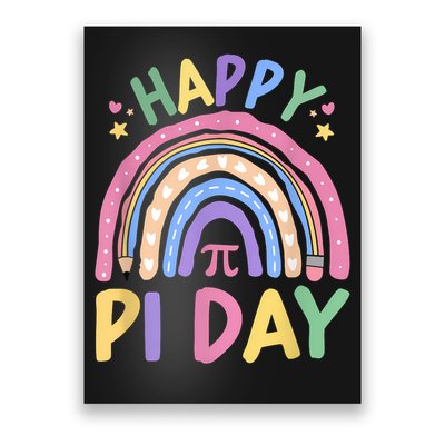 Happy Pi Day Rainbow 3.14 Pi Number Math Teacher Women  Poster