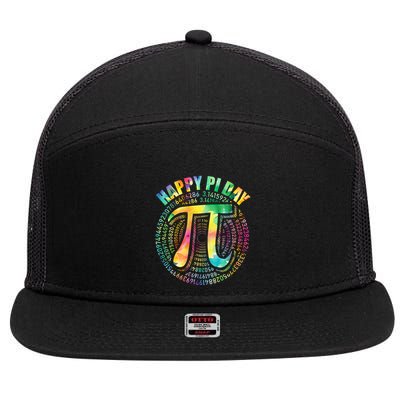 Happy Pi Day 3 14 Pi Number Symbol Math Science Tie Dye Gift 7 Panel Mesh Trucker Snapback Hat