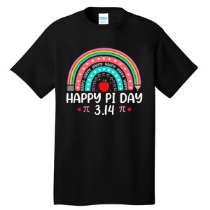 Happy Pi Day Mathematics Math Teacher Rainbow Tall T-Shirt