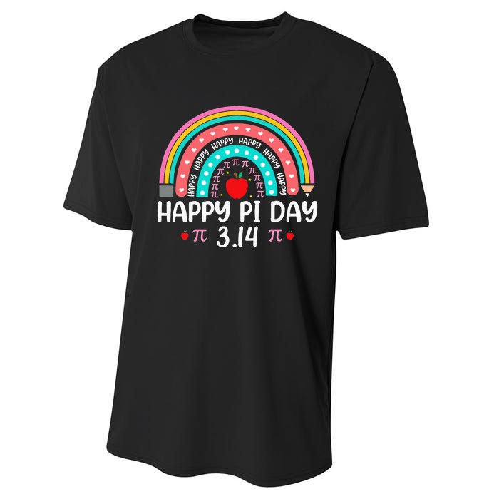 Happy Pi Day Mathematics Math Teacher Rainbow Performance Sprint T-Shirt