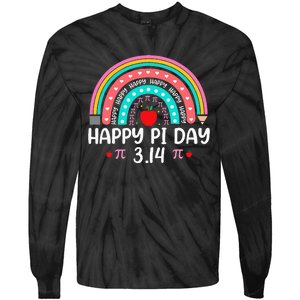 Happy Pi Day Mathematics Math Teacher Rainbow Tie-Dye Long Sleeve Shirt