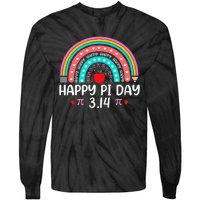 Happy Pi Day Mathematics Math Teacher Rainbow Tie-Dye Long Sleeve Shirt