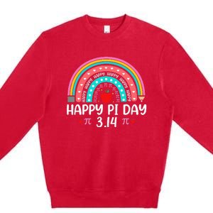 Happy Pi Day Mathematics Math Teacher Rainbow Premium Crewneck Sweatshirt