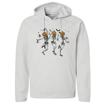 Halloween Pumpkin Dancing Skeleton Costume Performance Fleece Hoodie