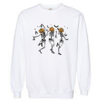 Halloween Pumpkin Dancing Skeleton Costume Garment-Dyed Sweatshirt