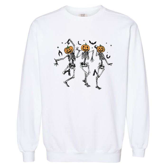 Halloween Pumpkin Dancing Skeleton Costume Garment-Dyed Sweatshirt