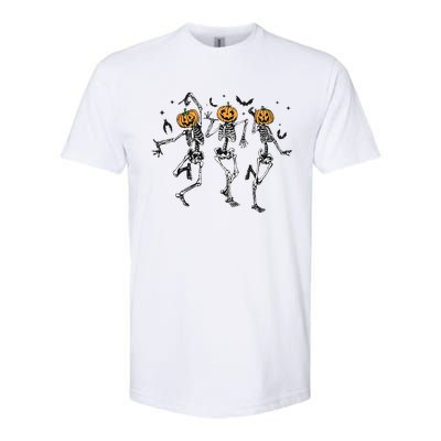 Halloween Pumpkin Dancing Skeleton Costume Softstyle CVC T-Shirt