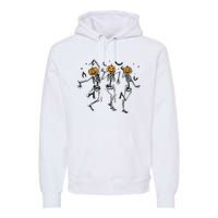 Halloween Pumpkin Dancing Skeleton Costume Premium Hoodie