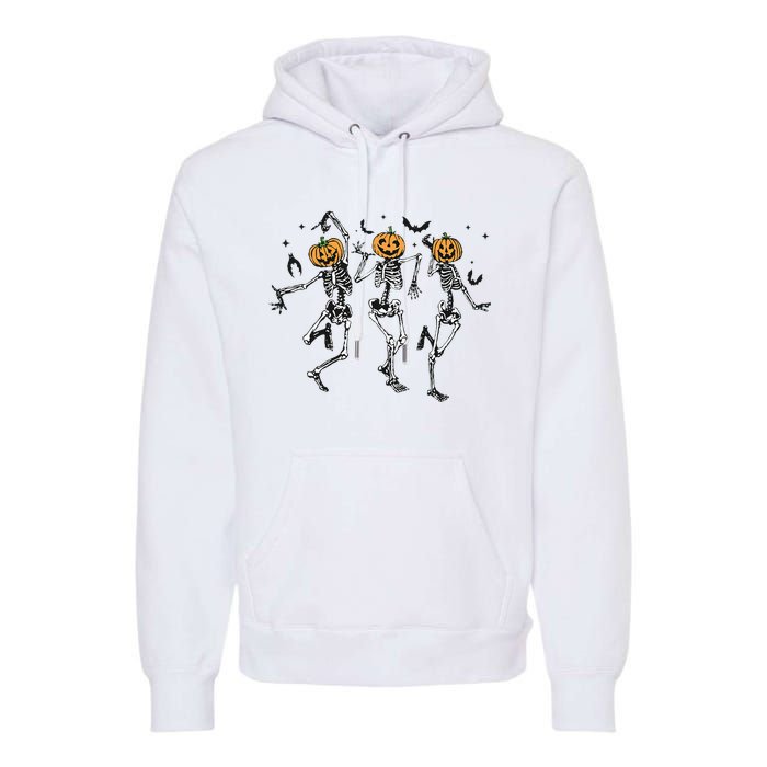 Halloween Pumpkin Dancing Skeleton Costume Premium Hoodie